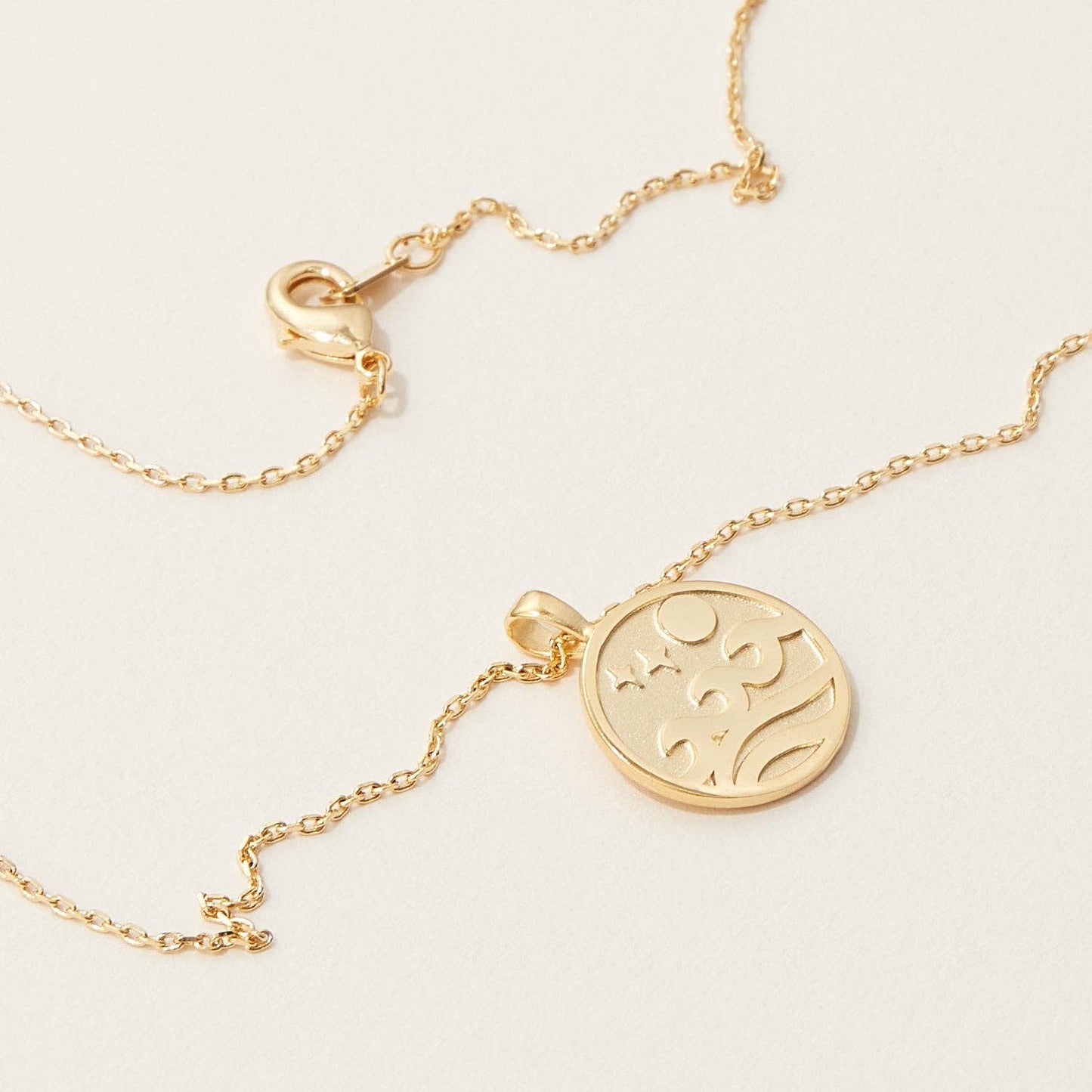 Gold Ocean Wave Pendant Necklace