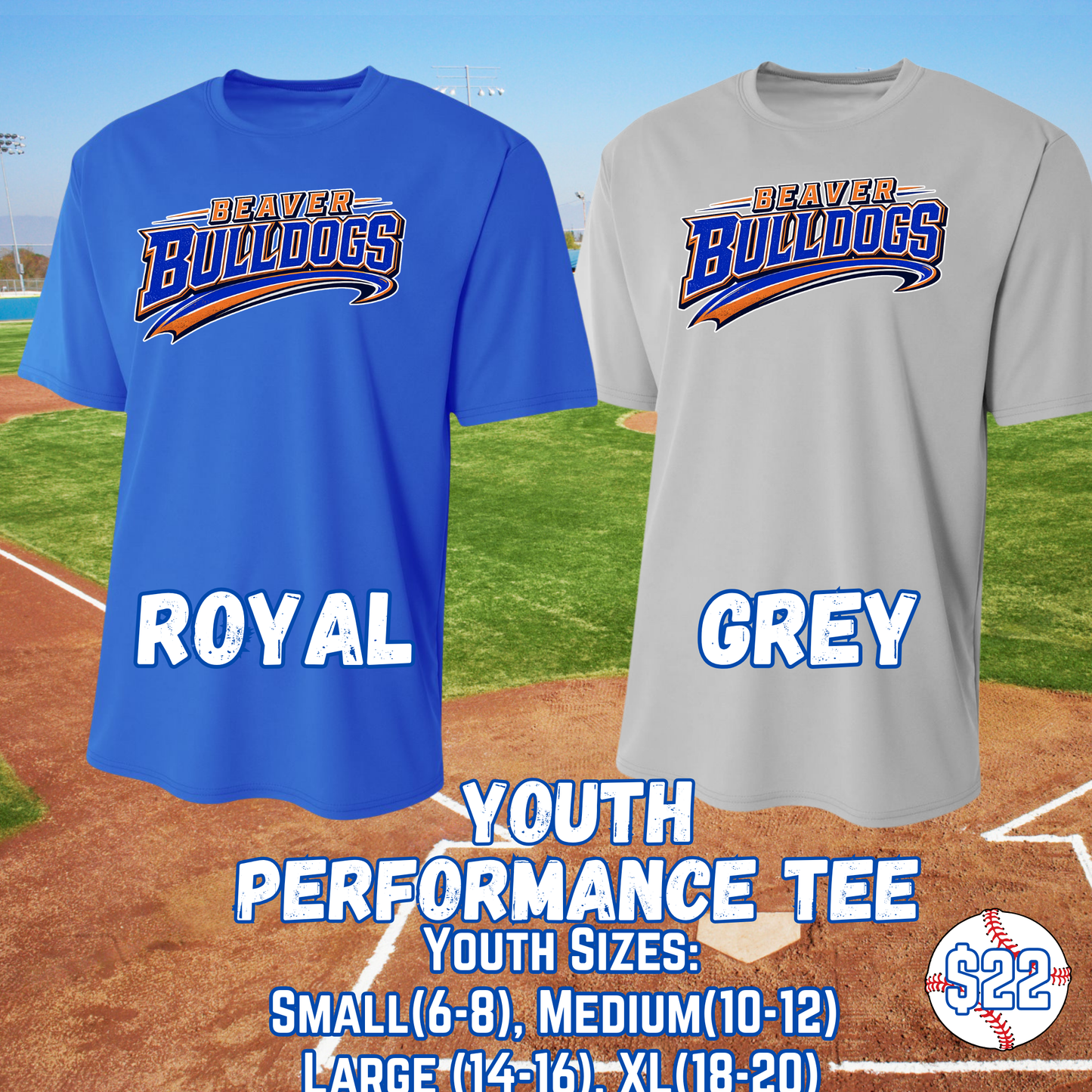 BEAVER BULLDOGS PERFORMANCE YOUTH Tee