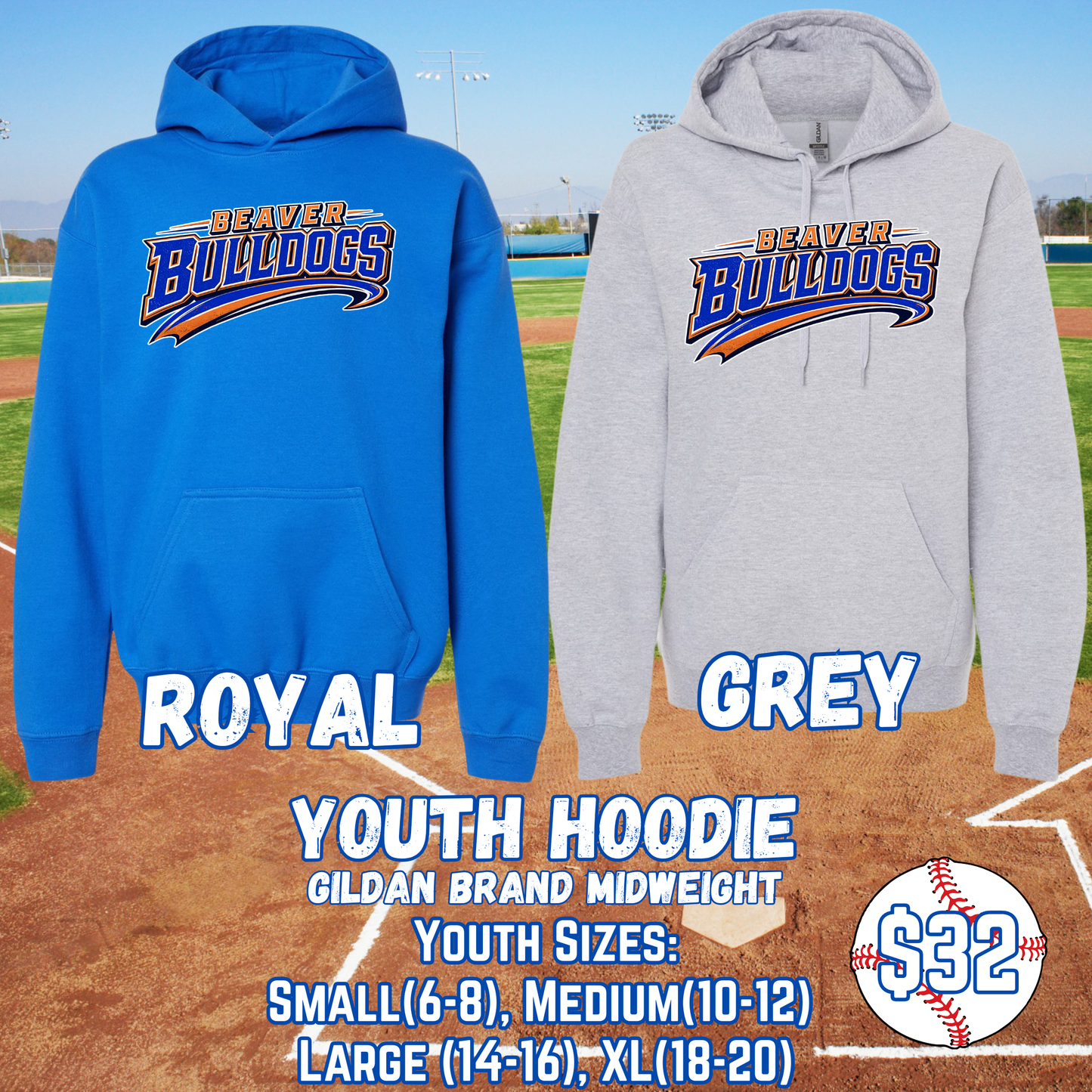 BEAVER BULLDOGS YOUTH Hoodie (Gildan)
