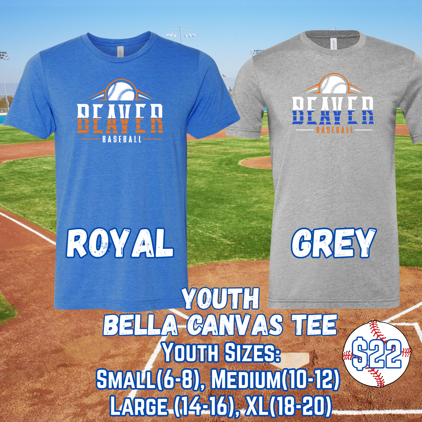 BEAVER BASEBALL YOUTH Short Sleeve Tee