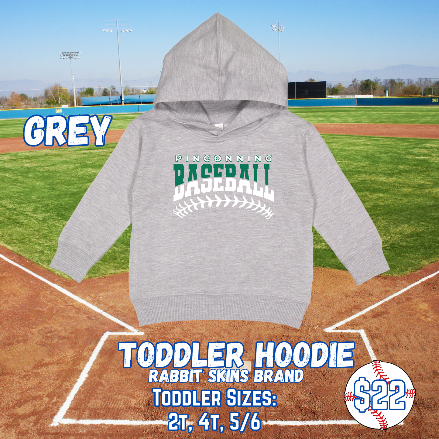 PINCONNING BASEBALL TODDLER Hooded Sweatshirt Design 1