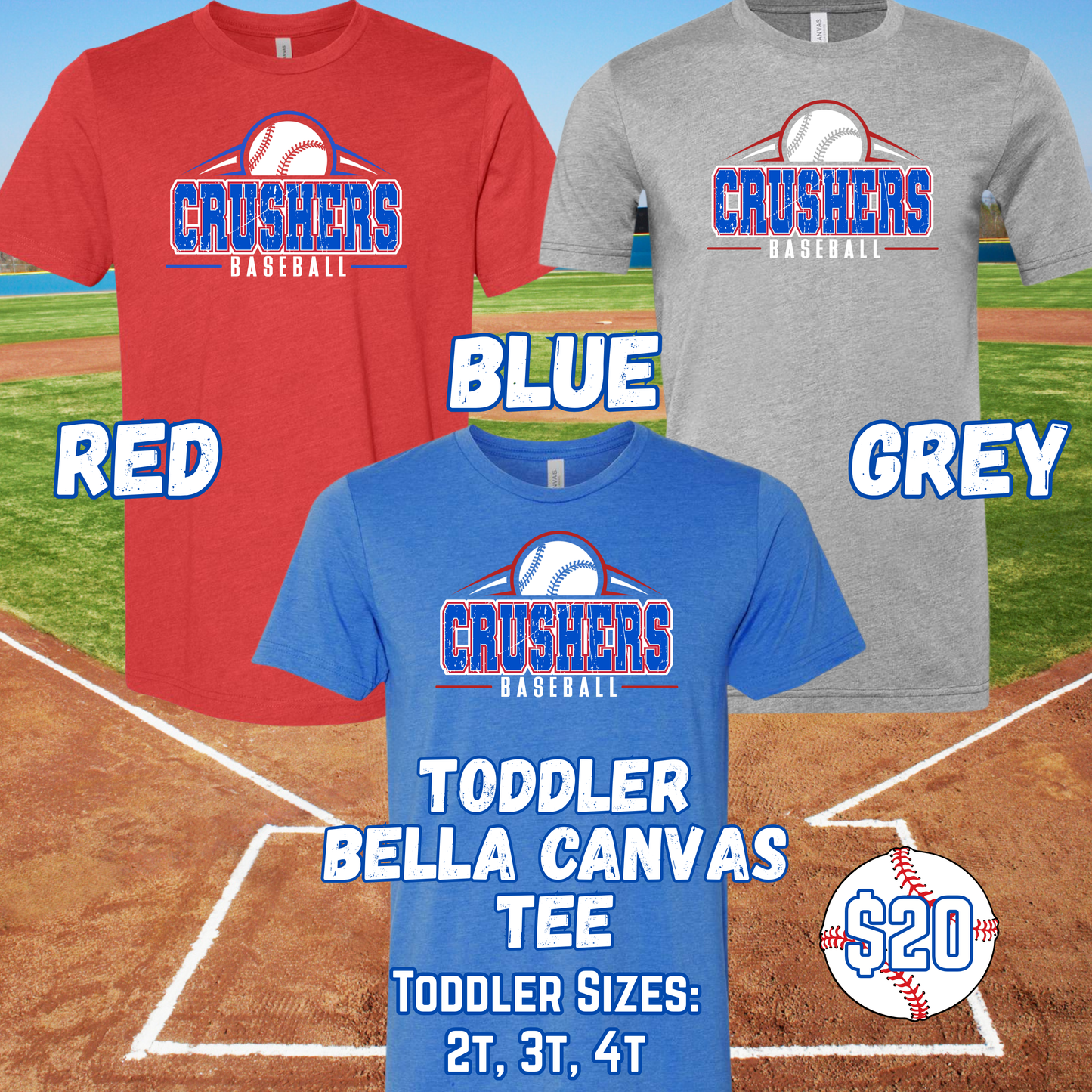 CRUSHERS BASEBALL TODDLER Short Sleeve Tee