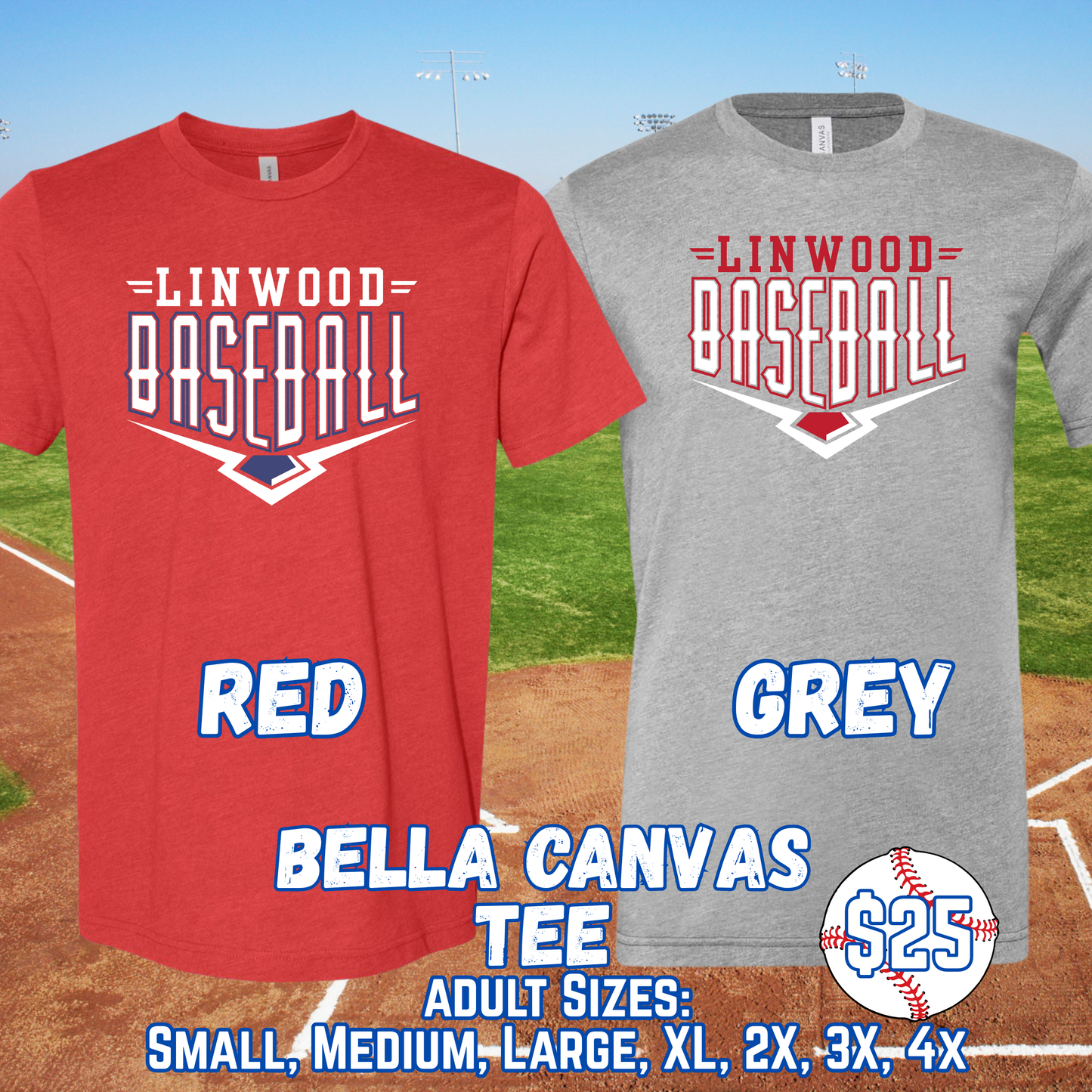 LINWOOD BASEBALL ADULT Short Sleeve Tee