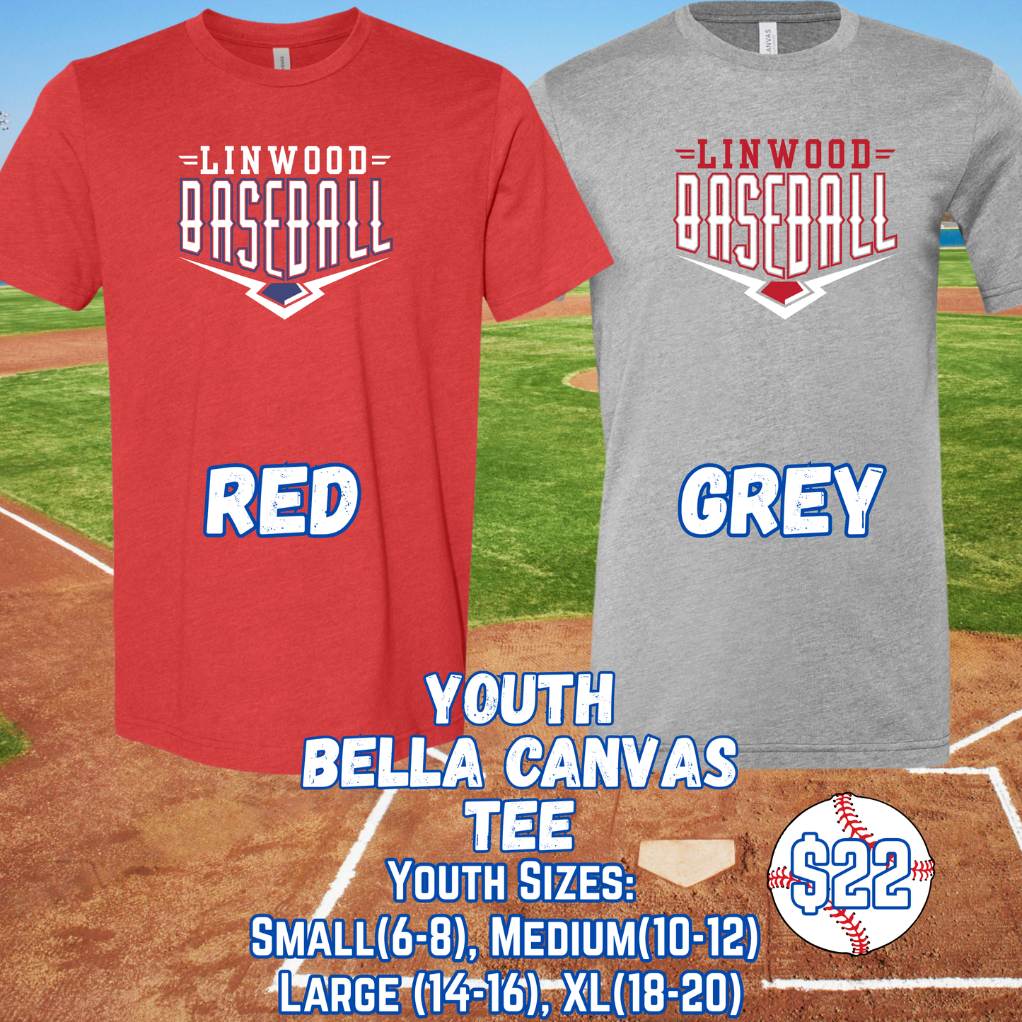 LINWOOD BASEBALL YOUTH Short Sleeve Tee