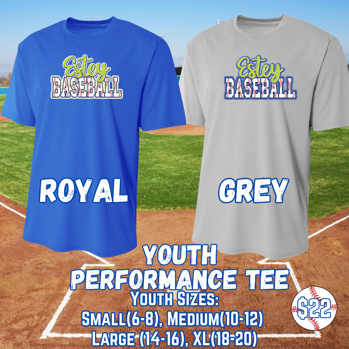 ESTEY BASEBALL YOUTH Performance Tee