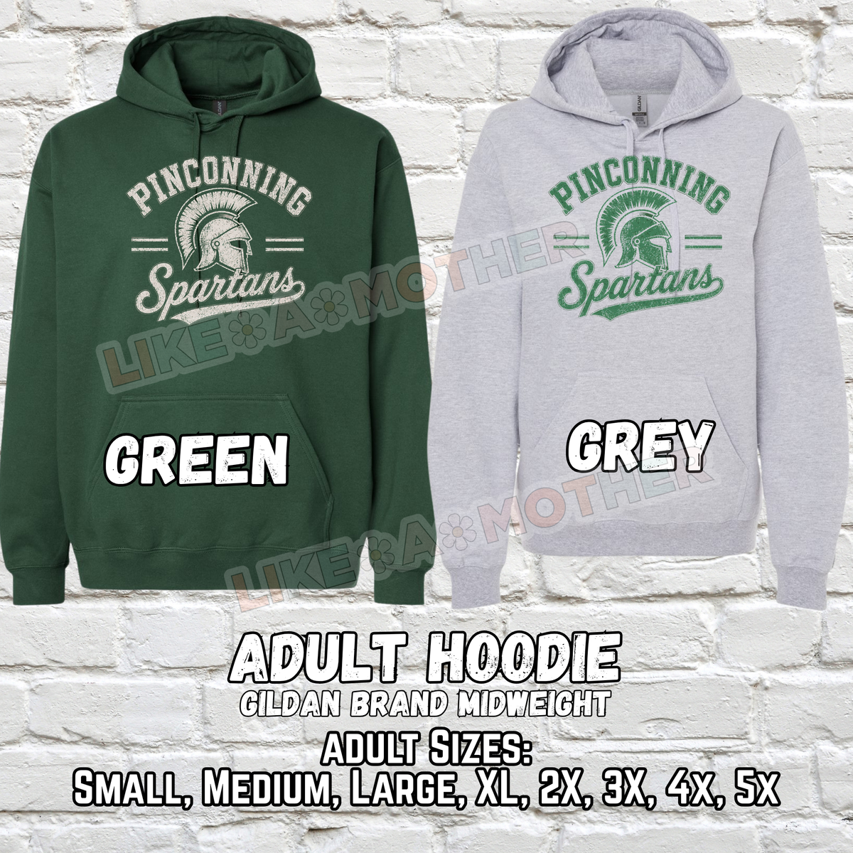PINCONNING SPARTANS ADULT Hooded Sweatshirt (Gildan) (Vintage Design)