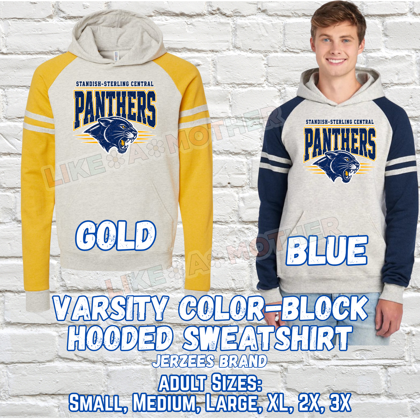 SSC PANTHERS ADULT Unisex Varsity Color-Block Hooded Sweatshirt