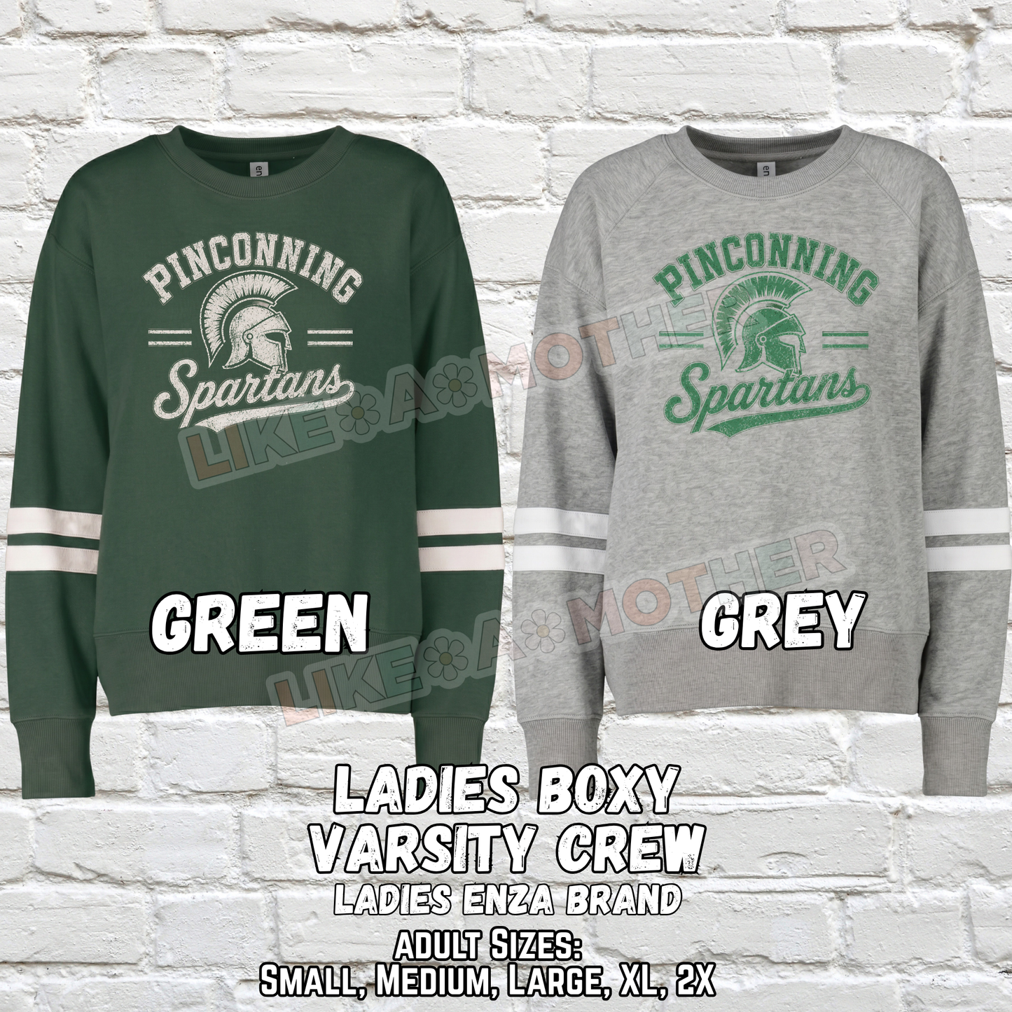 PINCONNING SPARTANS Ladies Boxy Varsity Crew (Vintage Design)