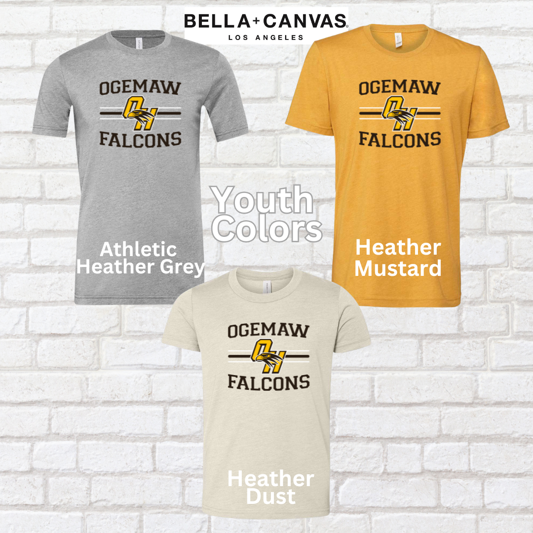 YOUTH Ogemaw Falcons Short Sleeve Tee (Bella Canvas)