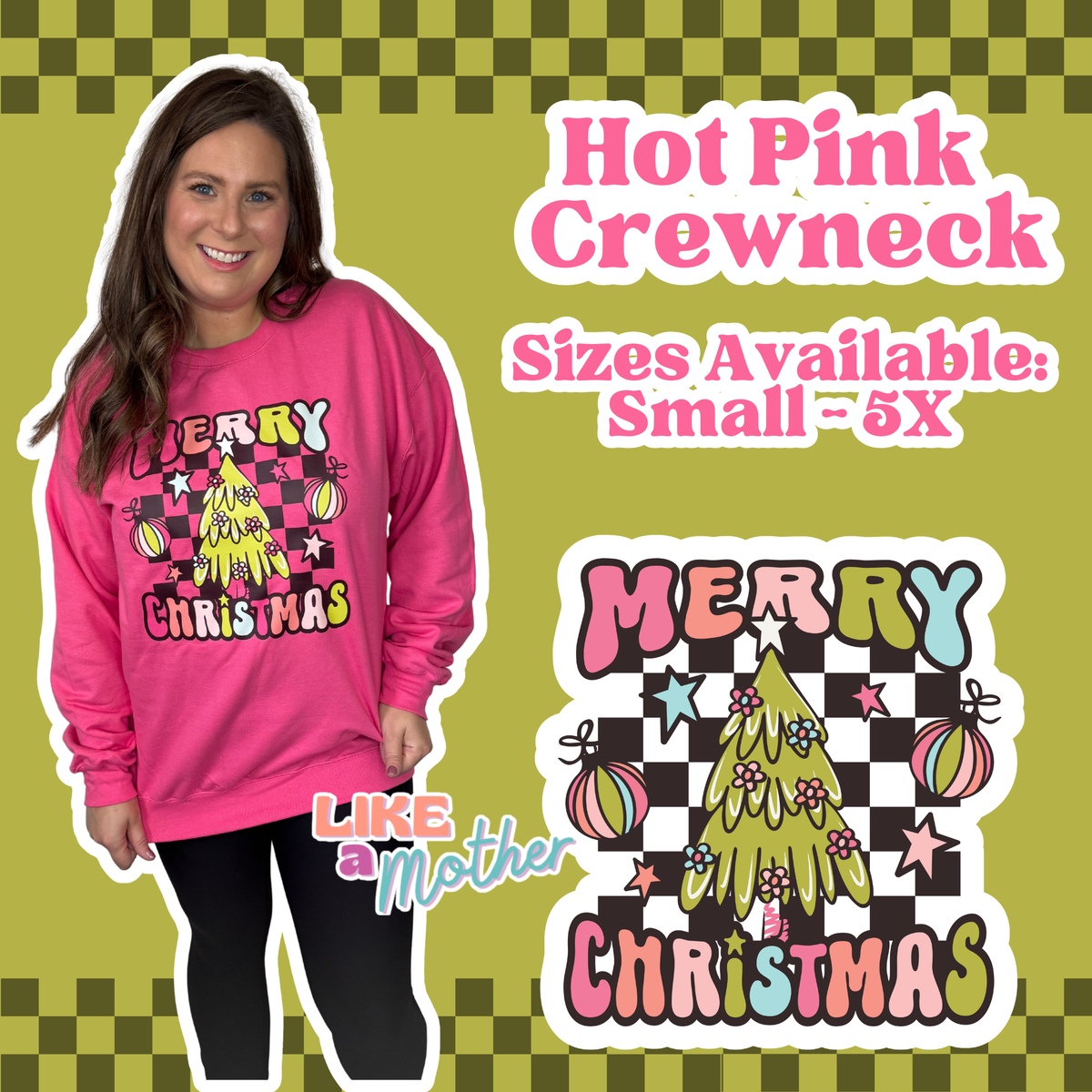 Bright Retro Merry Christmas Crewneck