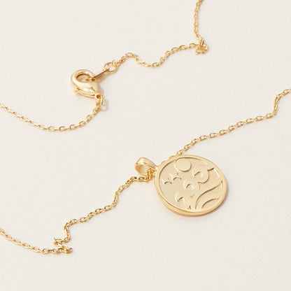 Gold Ocean Wave Pendant Necklace