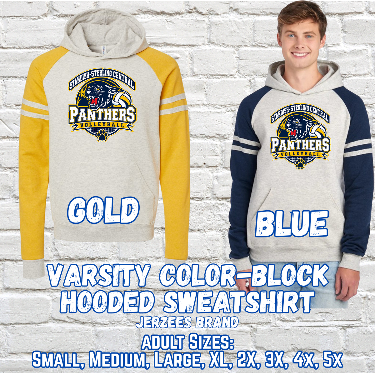 SSC VOLLEYBALL Unisex Varsity Color-Block Hooded Sweatshirt