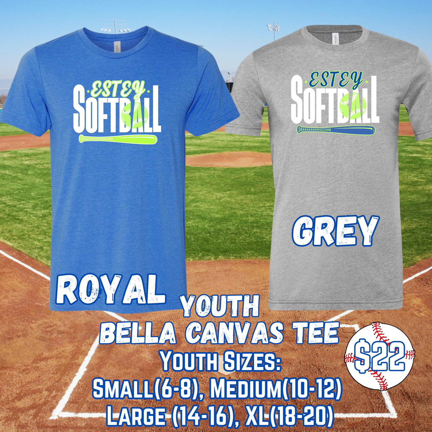 ESTEY SOFTBALL YOUTH Short Sleeve Tee