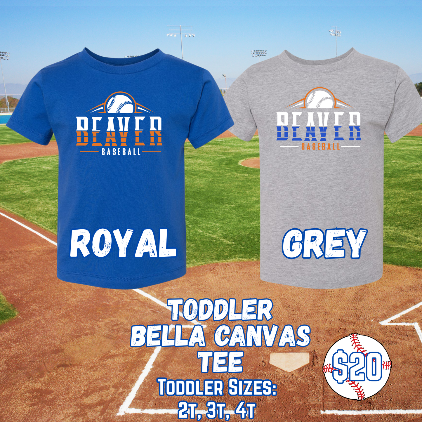 BEAVER BASEBALL TODDLER Short Sleeve Tee