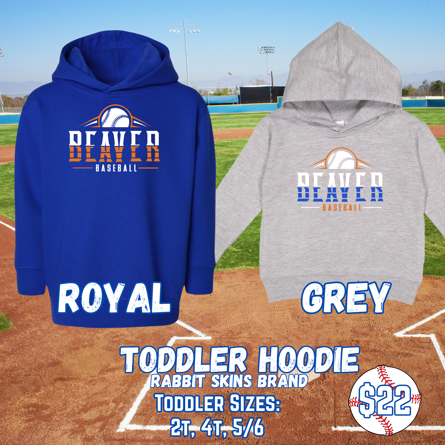 BEAVER BASEBALL TODDLER Hooded Sweatshirt