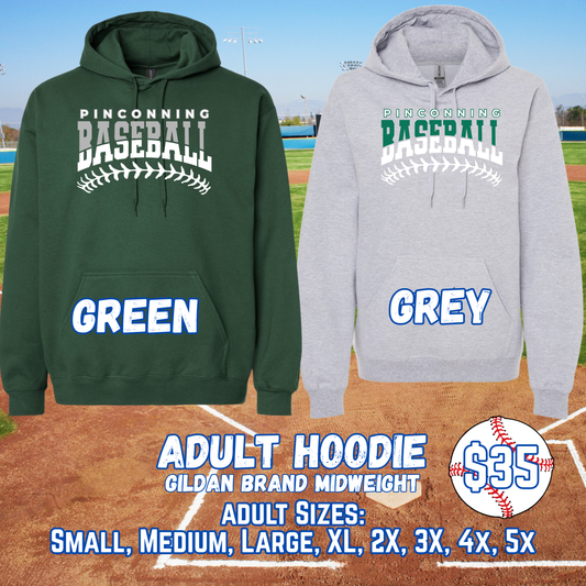 PINCONNING BASEBALL ADULT Hooded Sweatshirt (JERZEES) Design 1