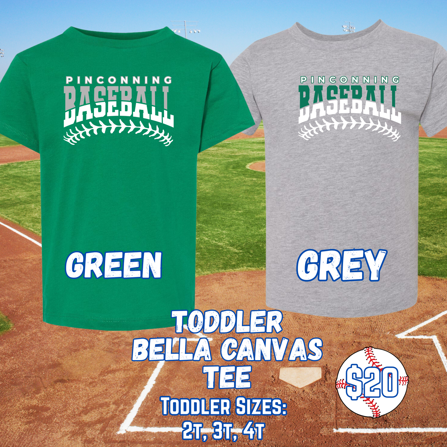PINCONNING BASEBALL TODDLER Short Sleeve Tee Design 1