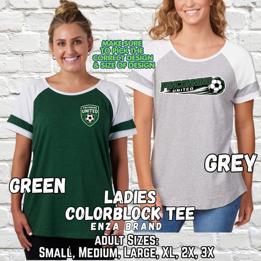 PINCONNING UNITED SOCCER ADULT Ladies Color Block Short Sleeve Tee