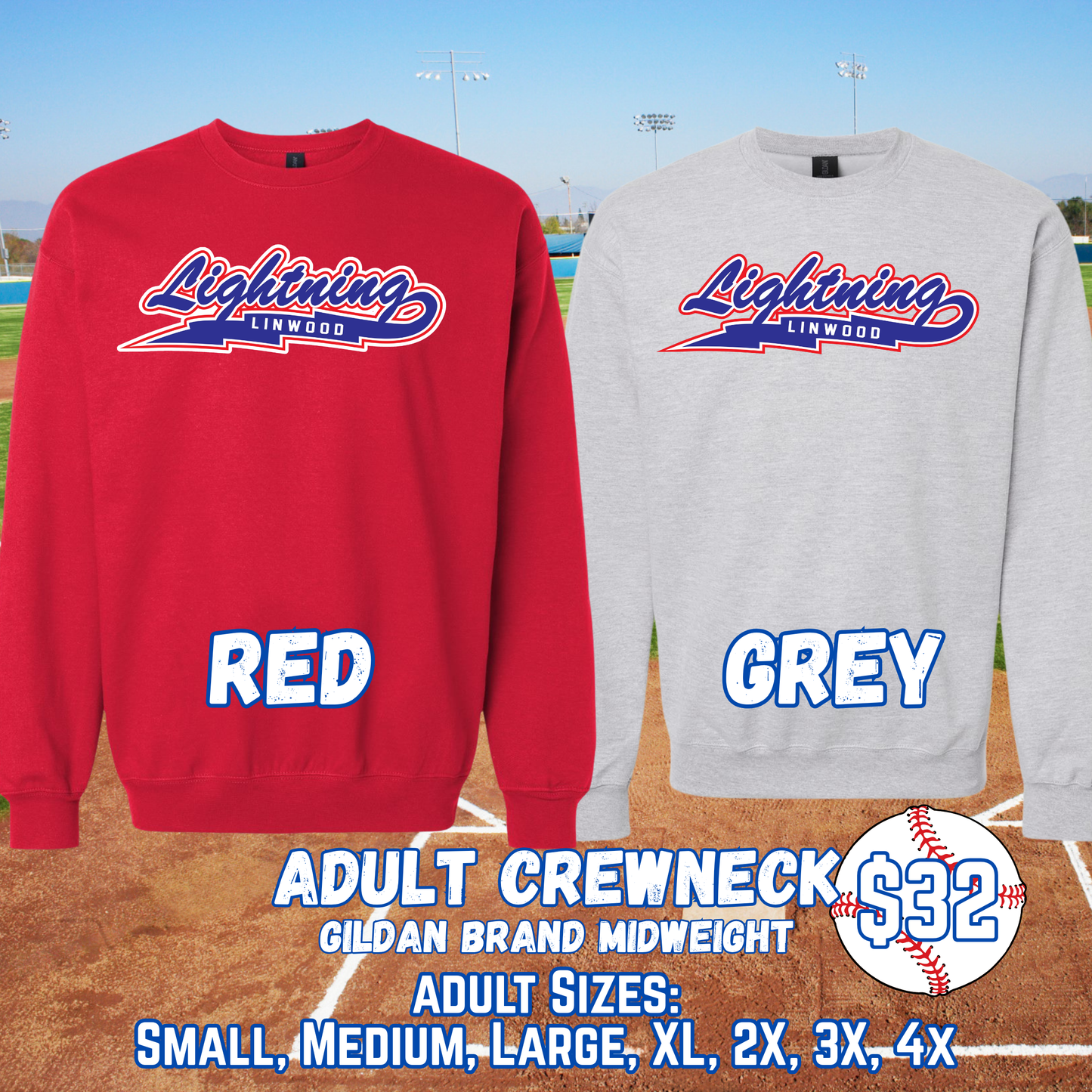 LINWOOD LIGHTNING ADULT Crewneck (Gildan)
