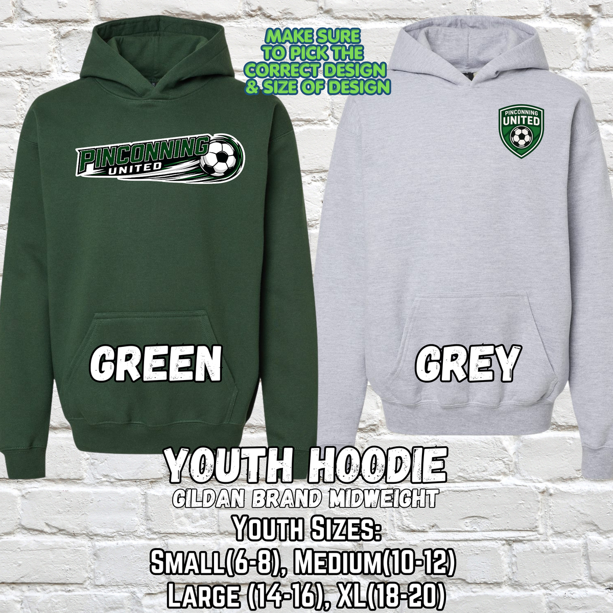 PINCONNING UNITED SOCCER YOUTH Hoodie (Gildan)