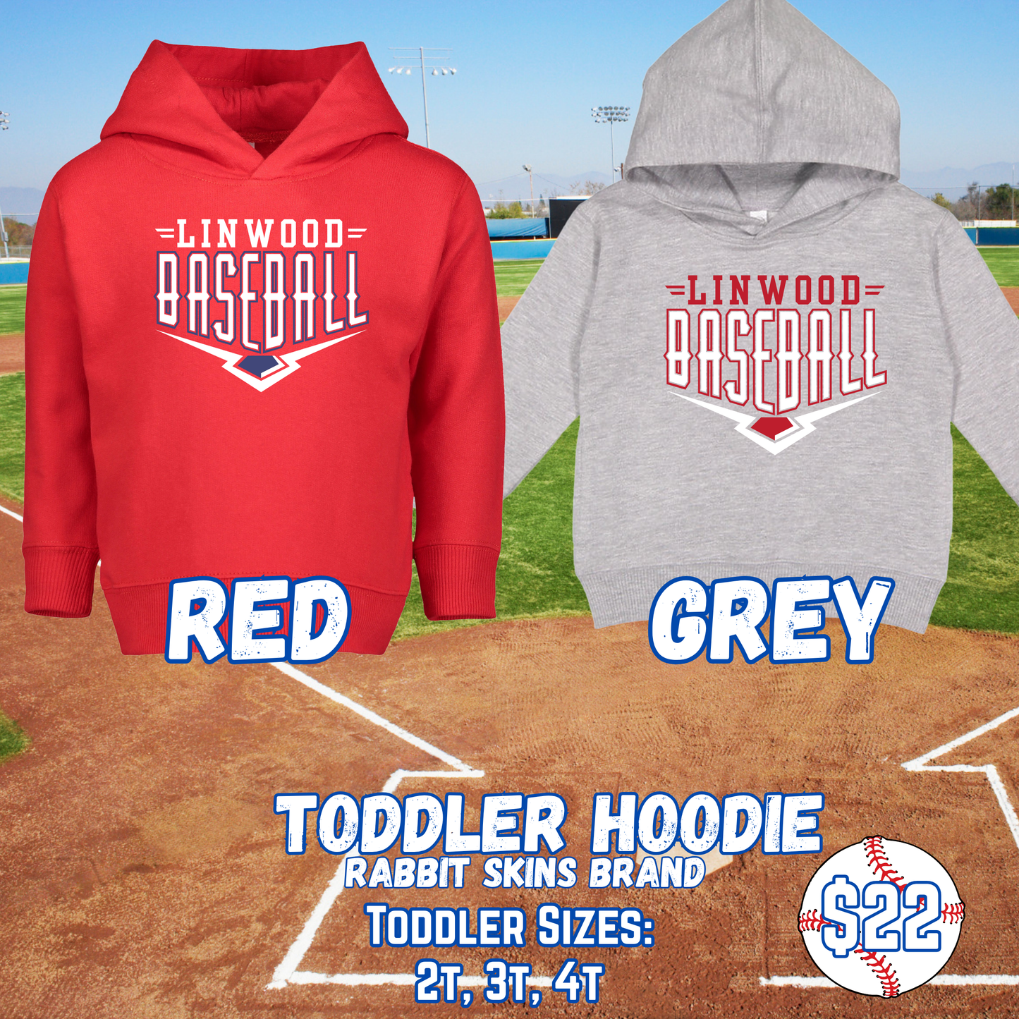 LINWOOD BASEBALL TODDLER Hooded Sweatshirt