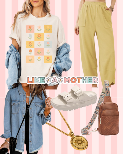 Checker Floral Tee