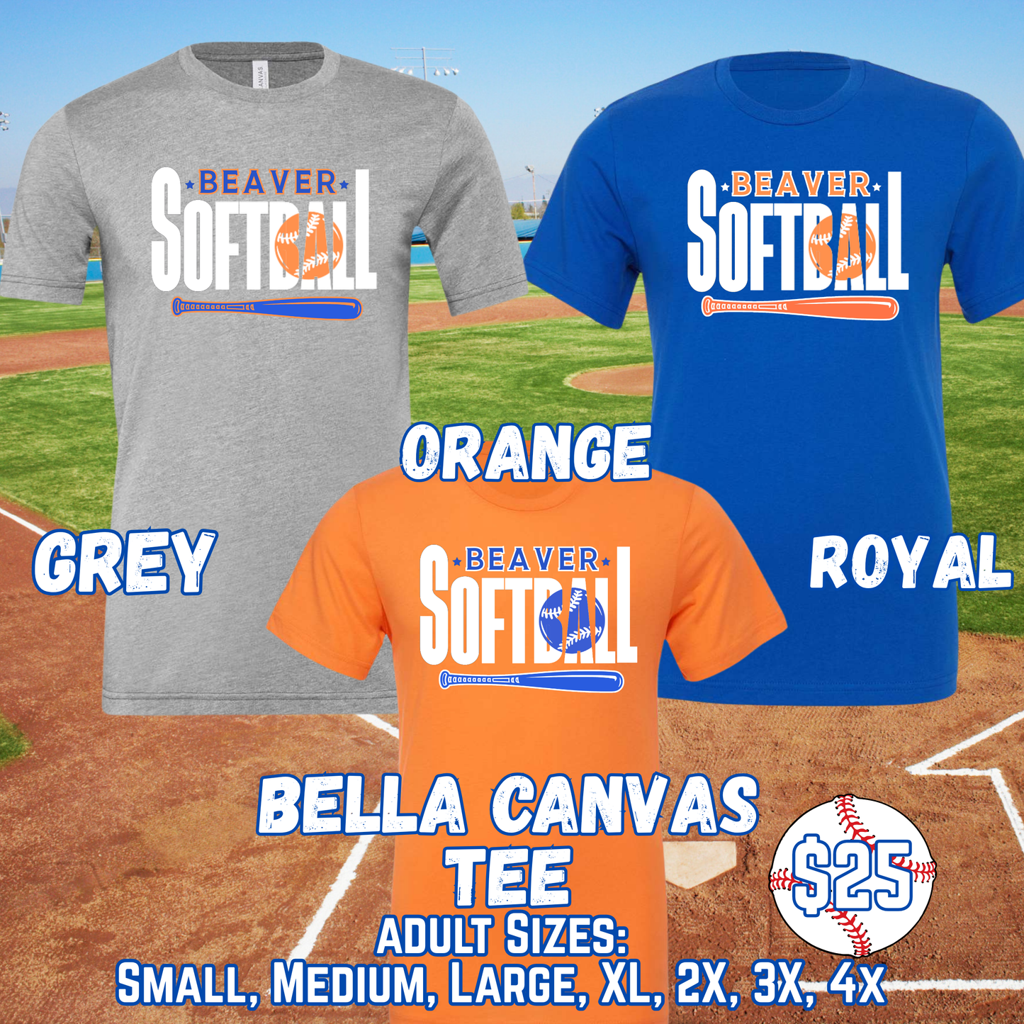BEAVER SOFTBALL ADULT Short Sleeve Tee