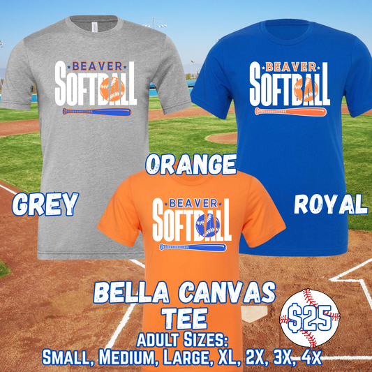 BEAVER SOFTBALL ADULT Short Sleeve Tee