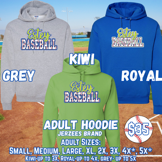 ESTEY BASEBALL ADULT Hooded Sweatshirt (JERZEES)