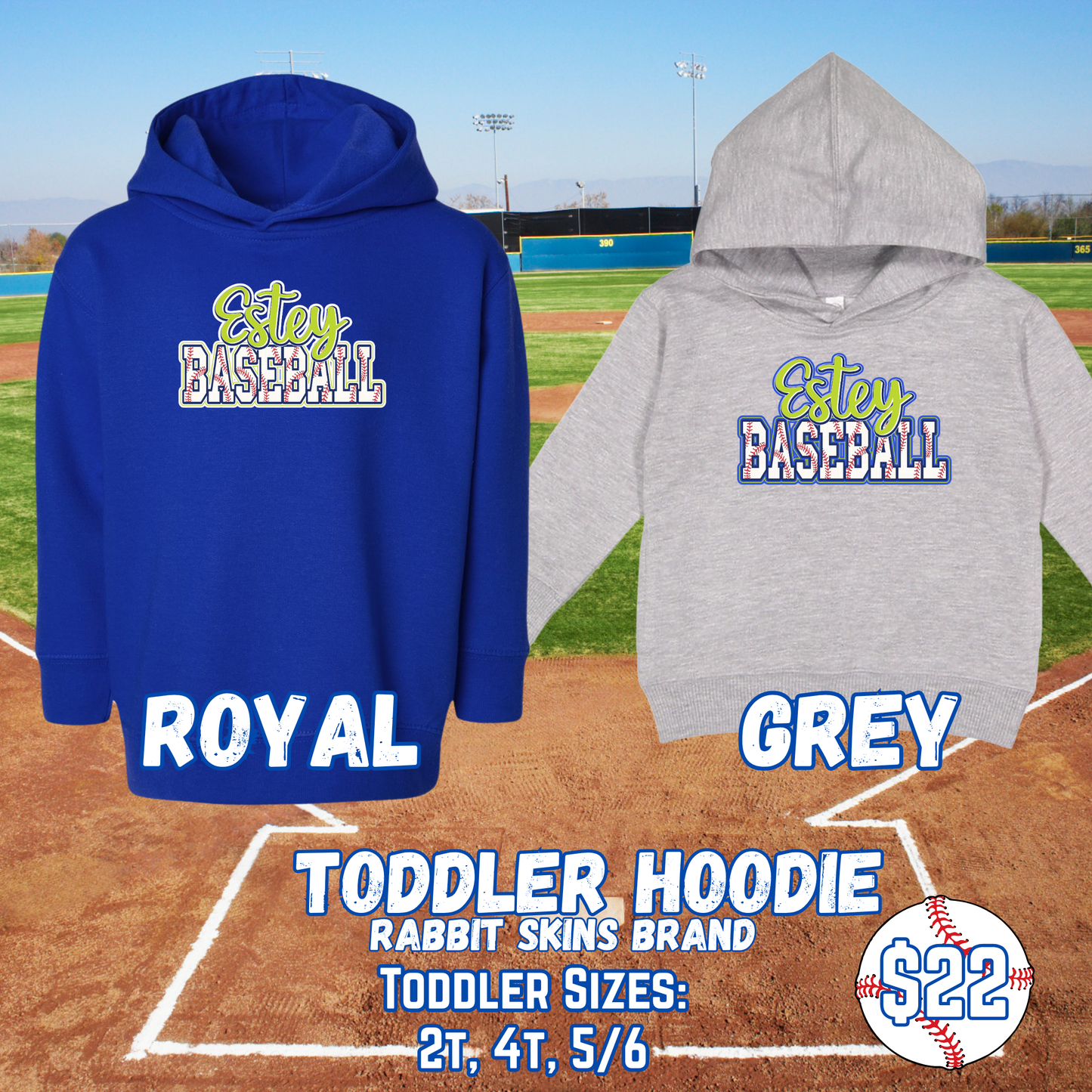 ESTEY BASEBALL TODDLER Hooded Sweatshirt