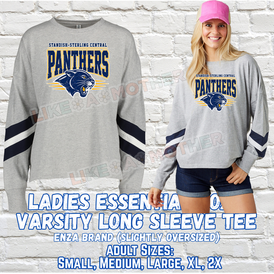 SSC PANTHERS ADULT Ladies Essential Boxy Varsity Long Sleeve Tee