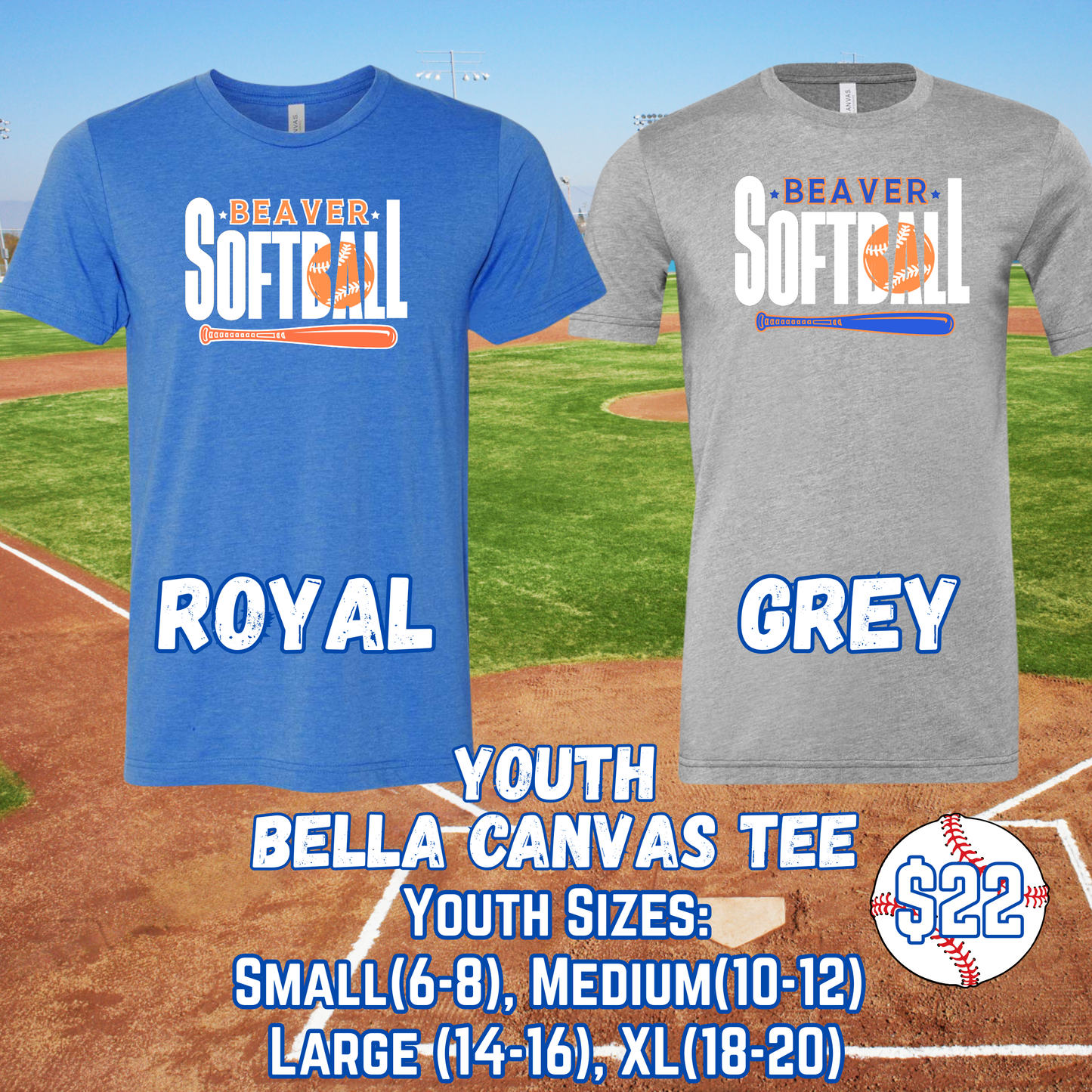BEAVER SOFTBALL YOUTH Short Sleeve Tee