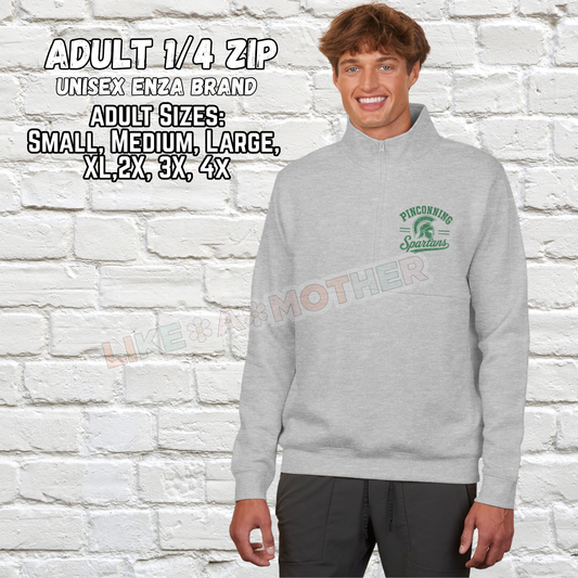 PINCONNING SPARTANS ADULT 1/4 Zip Crewneck (Vintage design)