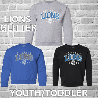 Lions Youth Gildan Sweatshirt Glitter & Non Glitter
