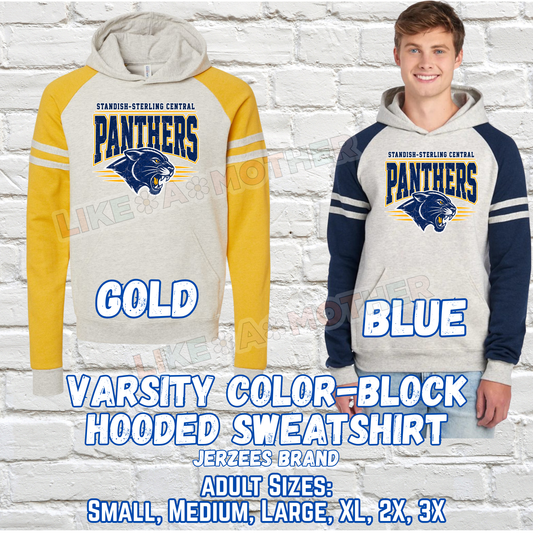 SSC PANTHERS ADULT Unisex Varsity Color-Block Hooded Sweatshirt