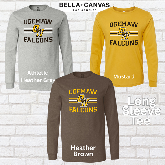 Ogemaw Falcons Long Sleeve Tee (Bella Canvas)