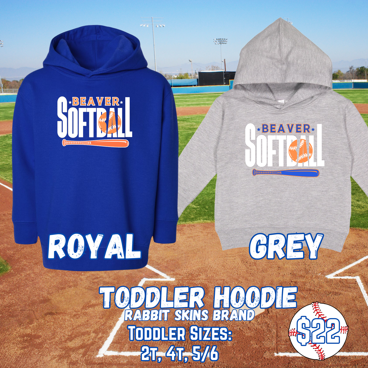 BEAVER SOFTBALL TODDLER Hooded Sweatshirt