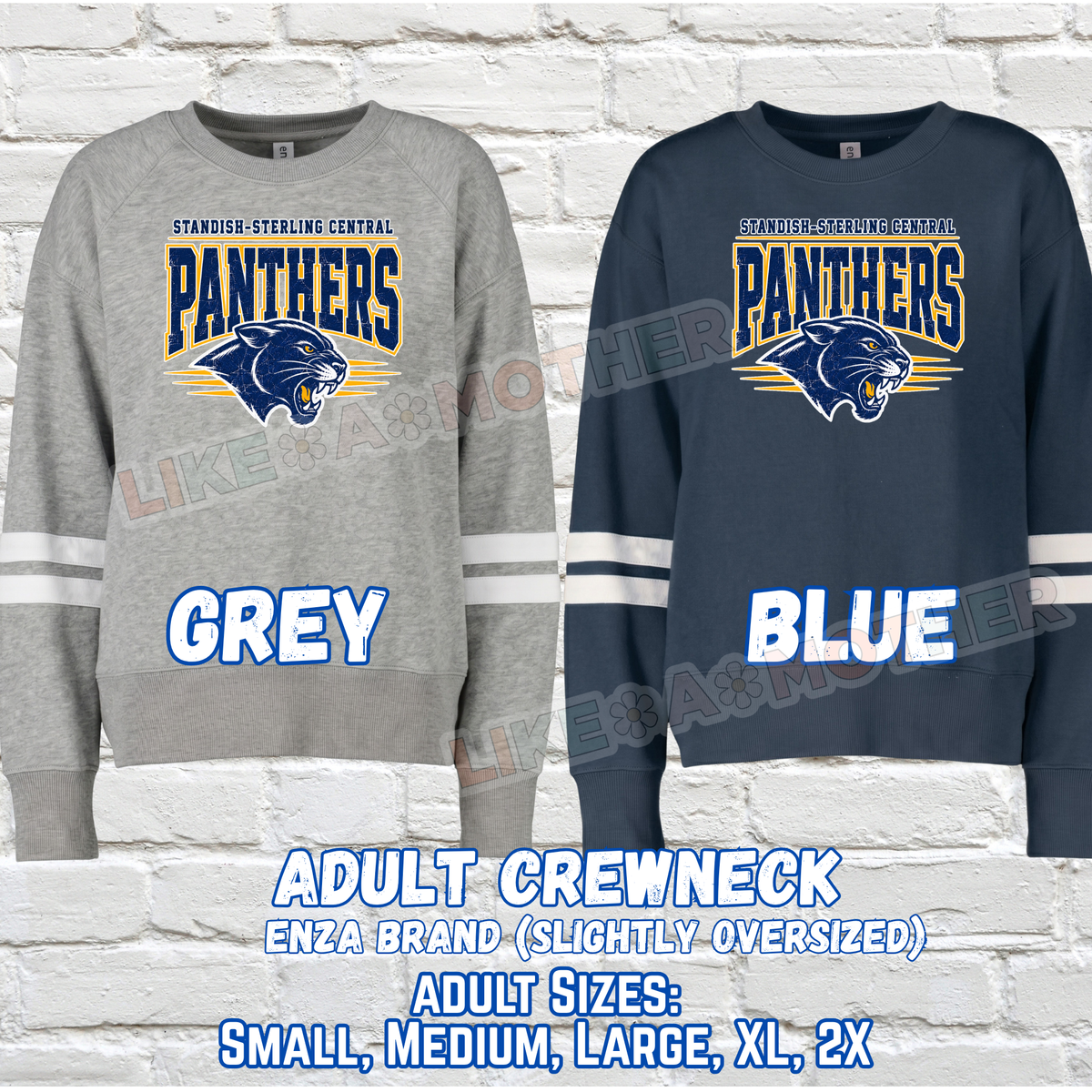 STANDISH PANTHERS ADULT Ladies Boxy Varsity Crewneck Sweatshirt