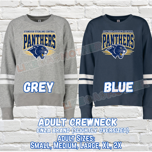 STANDISH PANTHERS ADULT Ladies Boxy Varsity Crewneck Sweatshirt
