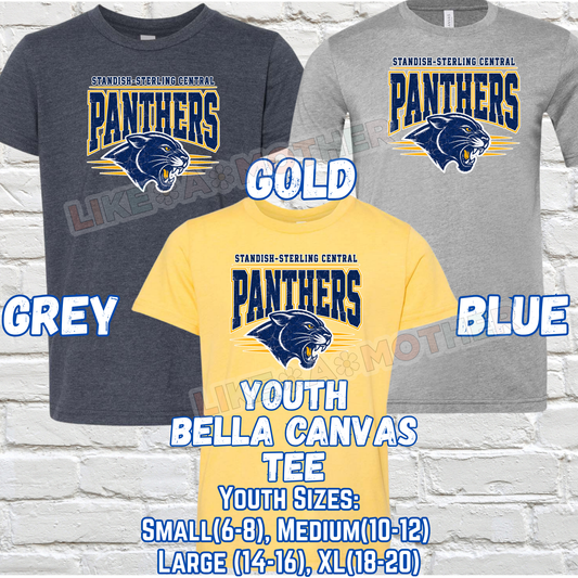 STANDISH PANTHERS YOUTH Short Sleeve Tee (Bella Canvas)