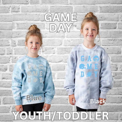 Lions Youth Premium Tie Dye Sweatshirt Tee (Game Day & Lion Head)