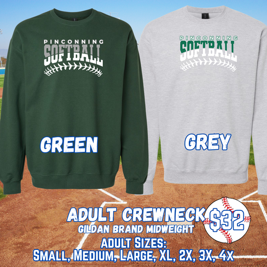 PINCONNING SOFTBALL ADULT Crewneck (Gildan)
