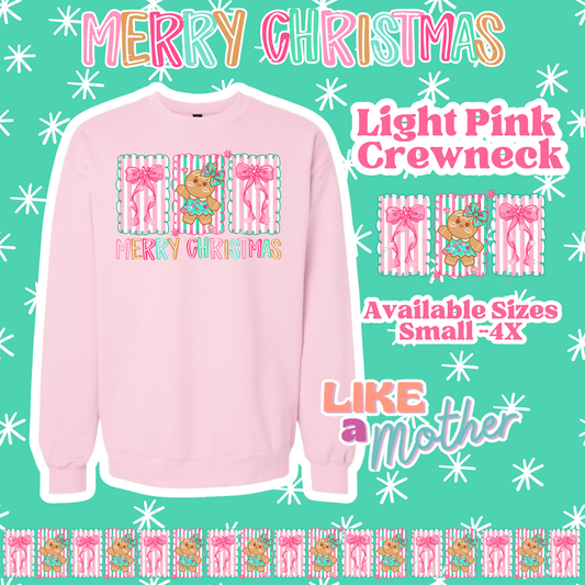 Girly Gingerbread Bow Crewneck