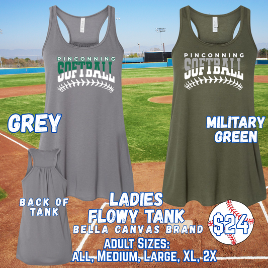 PINCONNING SOFTBALL ADULT Ladies Tank Top