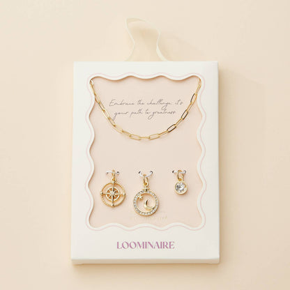 Celestial Moon and Star Necklace | 18K Gold Dipped Finish: Gold