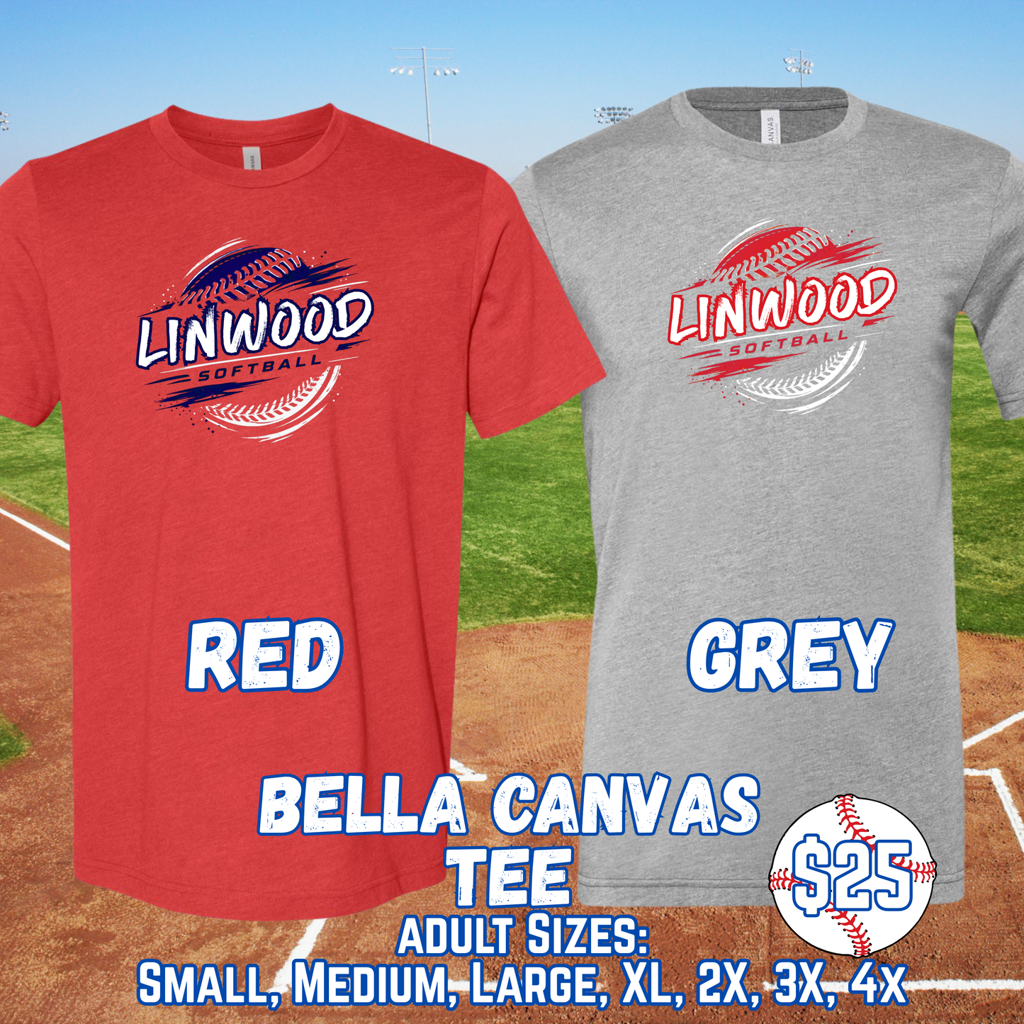 LINWOOD SOFTBALL ADULT Short Sleeve Tee