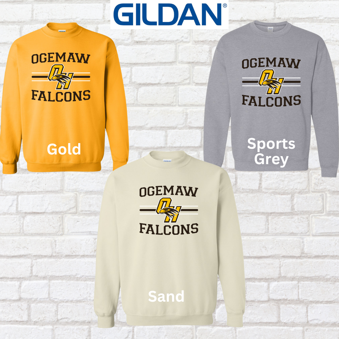 Ogemaw Falcons Crewneck Sweatshirt (Gildan)