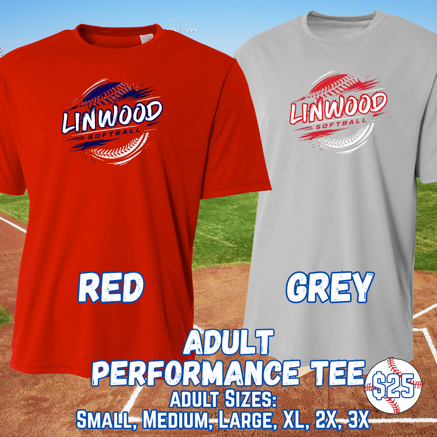 LINWOOD SOFTBALL ADULT Short Sleeve Performance Tee
