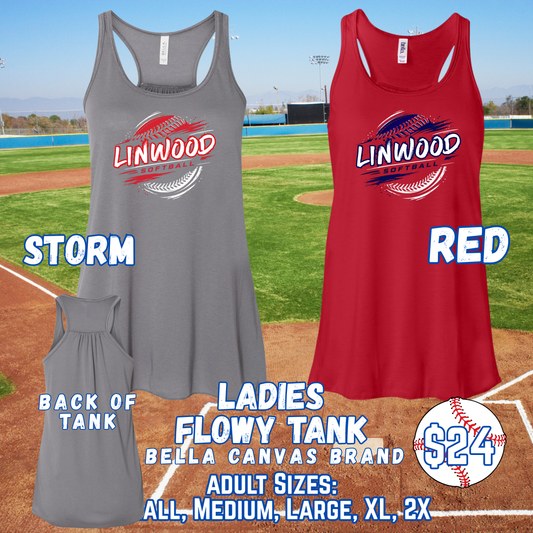 LINWOOD SOFTBALL ADULT Ladies Tank Top