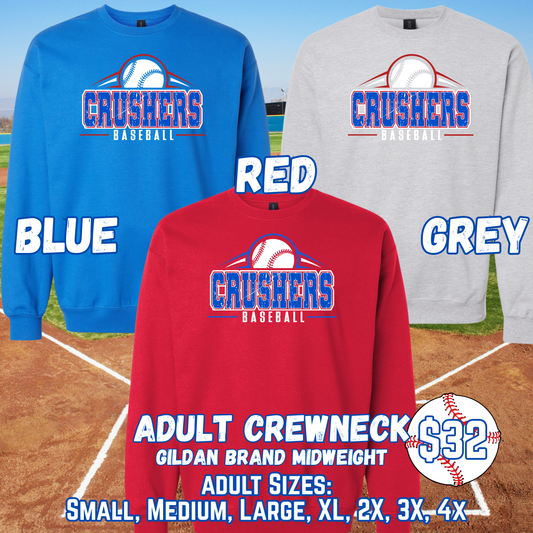 CRUSHERS BASEBALL ADULT Crewneck (Gildan)